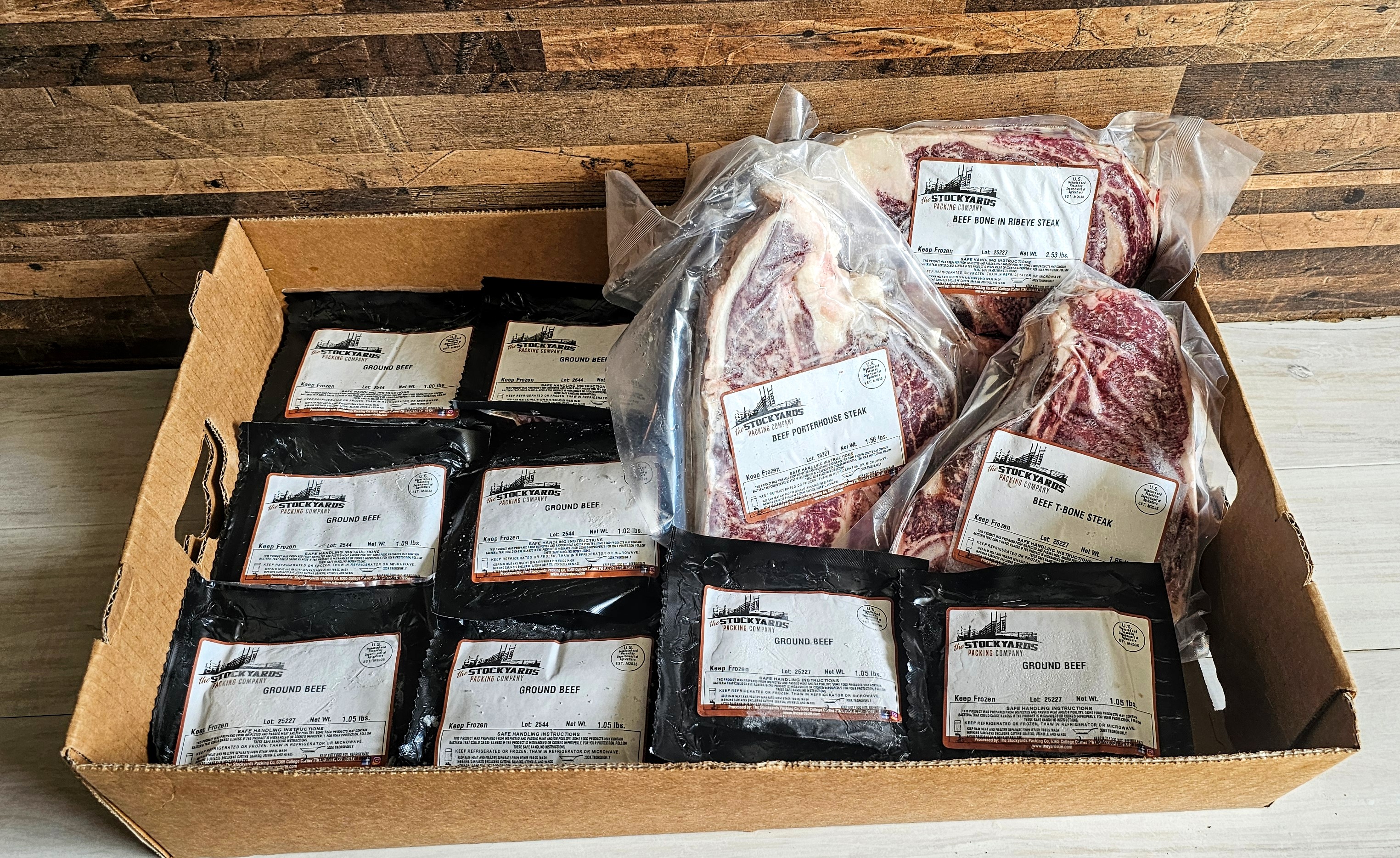 steaks and burger