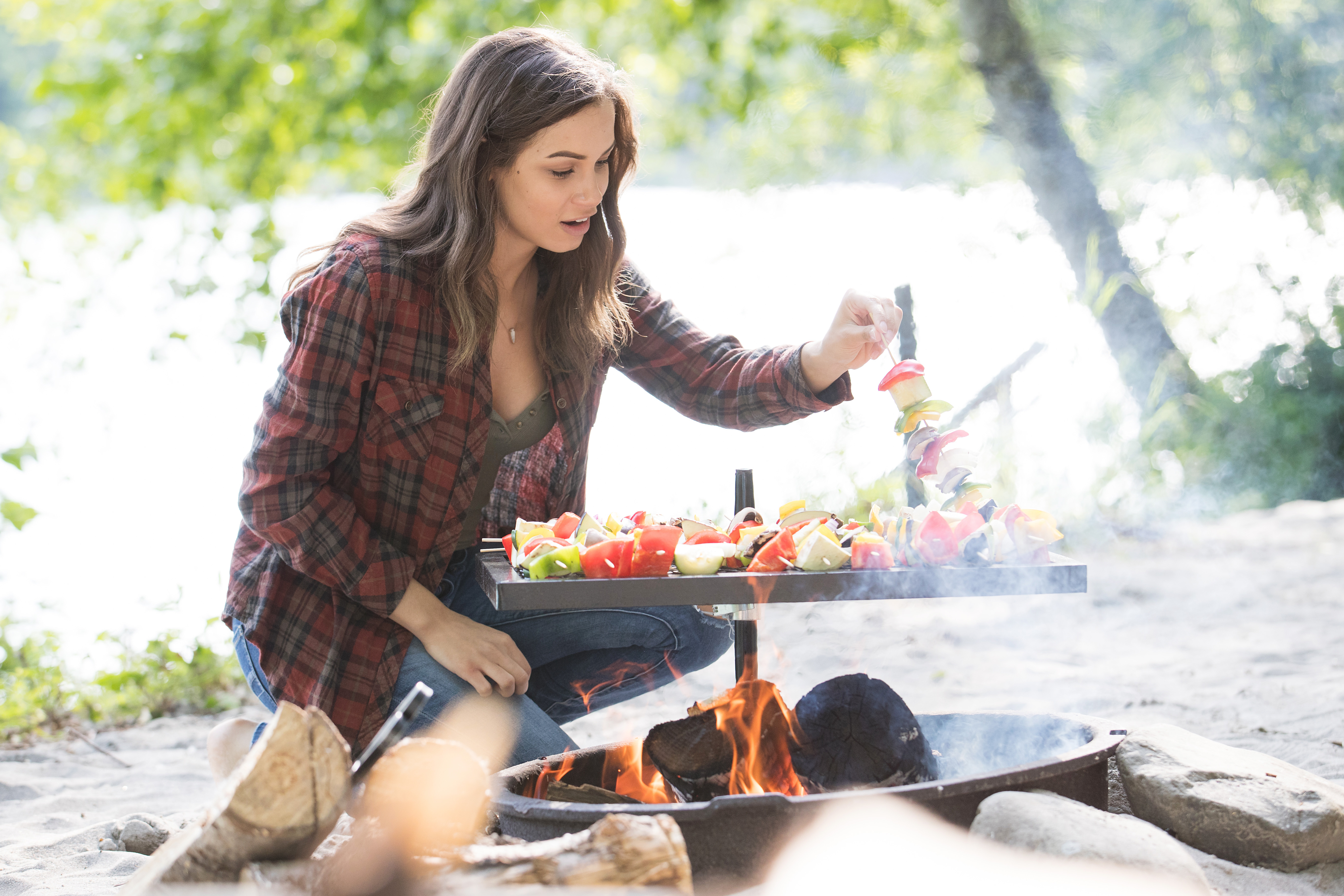 grilling by the lake